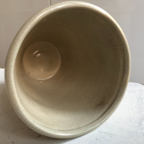 NWT - Dusty Yellow Crackle Cache Pot Vase - Picture 5 of 7